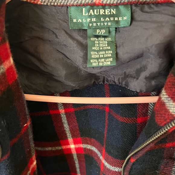 vintage 100% wool ralph lauren zip up collared flannel sweater - Picture 4 of 4